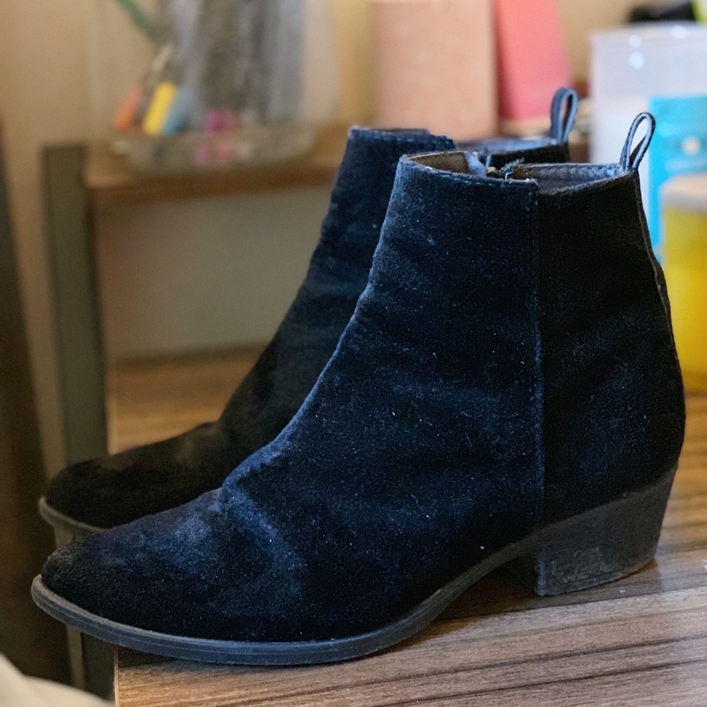 Black Velvet Booties